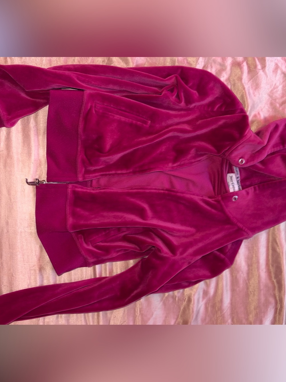 Juicy Couture Velour Bomber Jacket - Fuchsia Pink